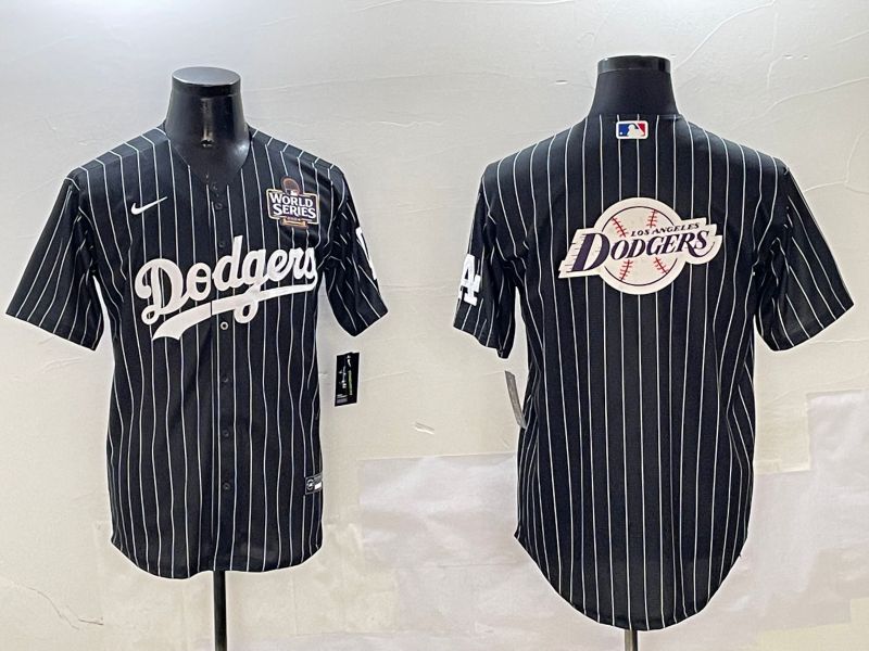 Men Los Angeles Dodgers Blank Black Stripe Jointly Name 2025 Nike MLB Jersey style 29
